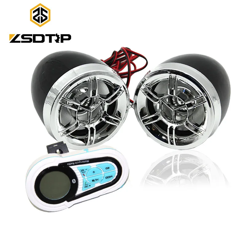 ZSDTRP Motorcycle Studio Audio Sound System Stereo Speakers FM Radio