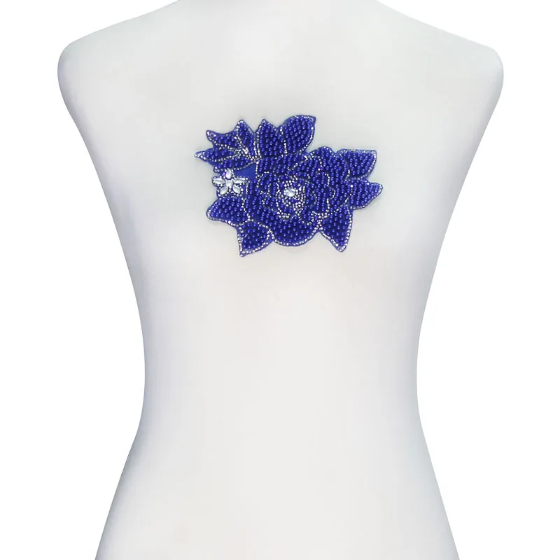 10 шт. темно синие Бусины Цветочные железные наклейки Аппликация Скрапбукинг