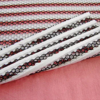 

1 yard New French 3D Striped Hollow Double Color Mesh Fabric Designer Classic Honeycomb Openwork Apparel DIY Sewing Cloth Tissu