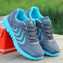 Fast delivery Women casual shoes fashion breathable Walking mesh lace up flat shoes sneakers women 2018 tenis feminino
