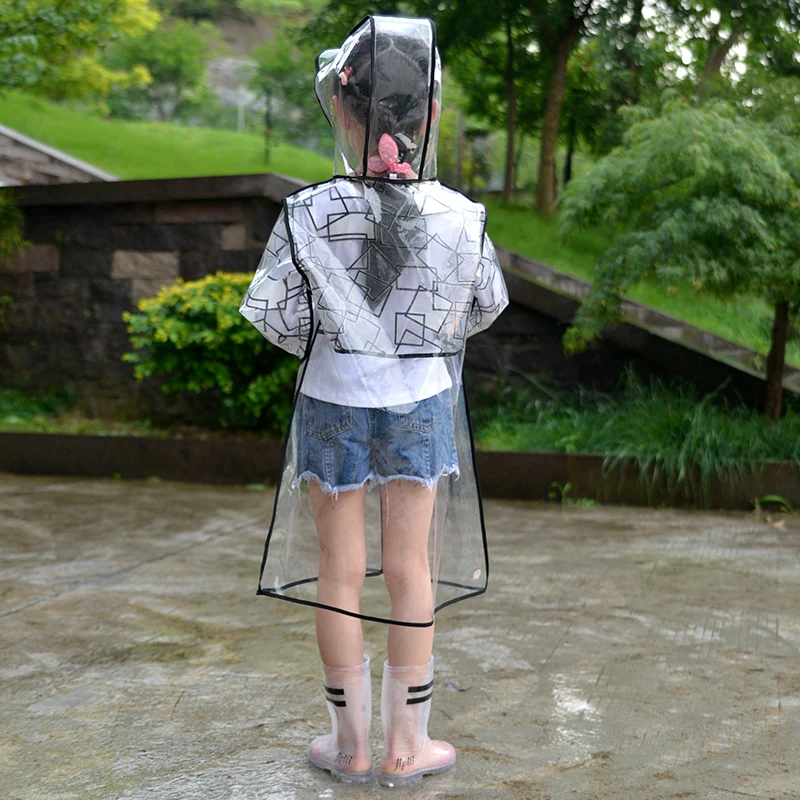 

75-160CM waterproof raincoat Women for children kids baby rain coat poncho students rain suit Parent-child rain coat
