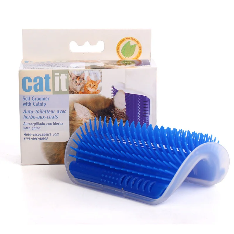 

Cat Grooming Comb Cat Toy Pet Self Groomer Tool Comb Cats Hair Shedding Trimming Comb With Catnip Wall Corner Massage Comb