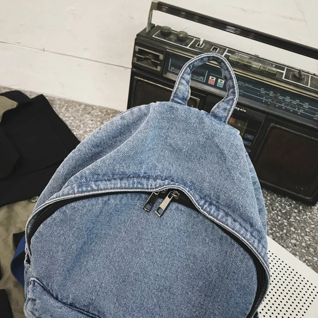 Высококачественный винтажный рюкзак из потертой джинсовой ткани, многофункциональная дорожная сумка для девочек, школьные сумки JUNE18