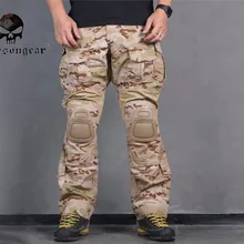 Для мужчин Военная Униформа Airsoft брюки BDU походные Emerson Тактический Gen3 брюки с наколенники мультикам засушливых EM7042 MCAD