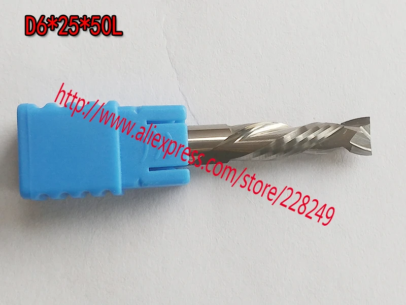 3 шт. D6 * 25 50L HRC55 2 флейты вверх и вниз резки твердосплавный фрезерный станок с ЧПУ