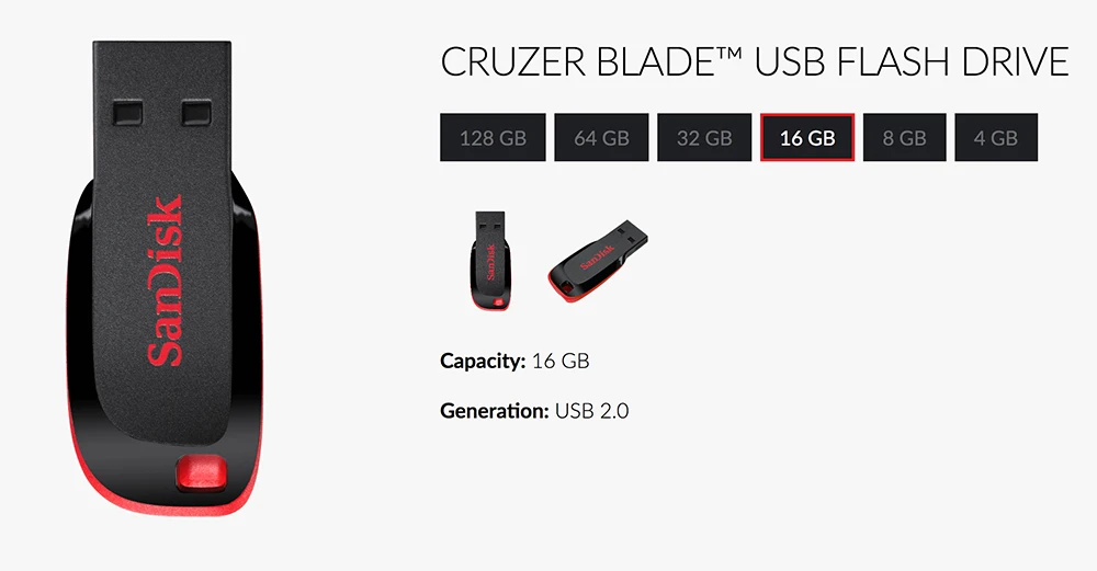 SanDisk USB флеш-накопитель Cruzer Blade U диск CZ50 16 ГБ флеш-накопители USB 2,0 карта памяти SDCZ50