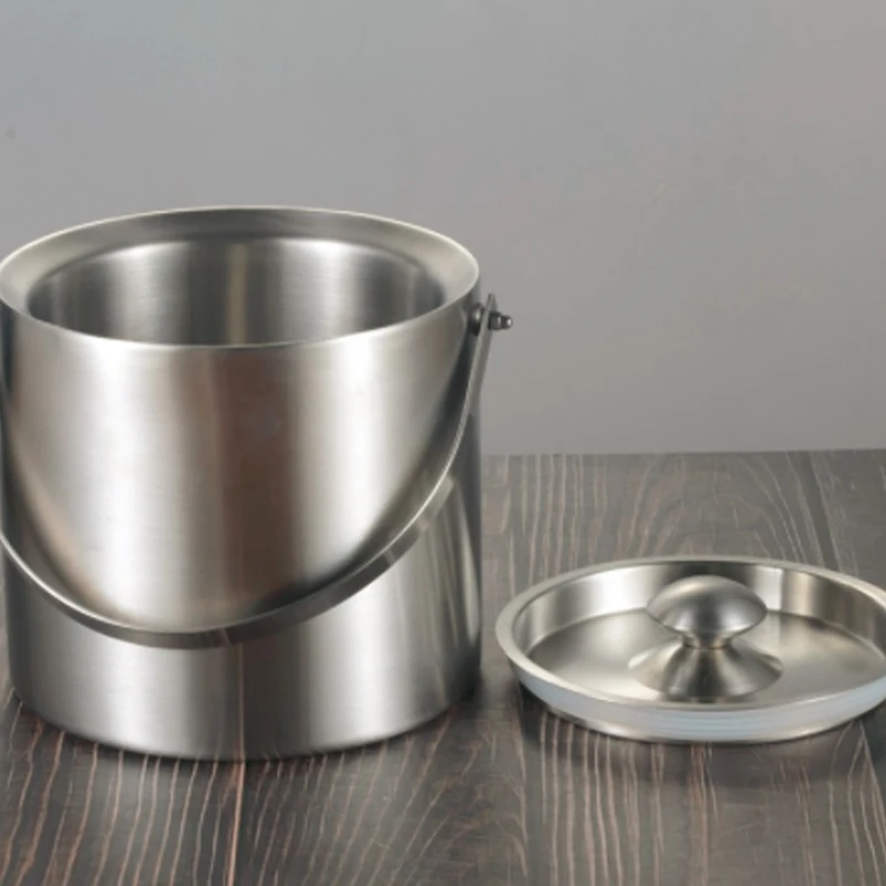 Large 2L/3L Insulated Double Walled Stainless Steel Ice Bucket With Lid For Party Bar KTV Ice Wine