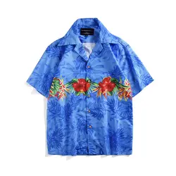 Мужская Уличная рубашка с принтом, лето 2019, Гавайский стиль, мужская рубашка Hi-end, модные рубашки с коротким рукавом, мужские топы