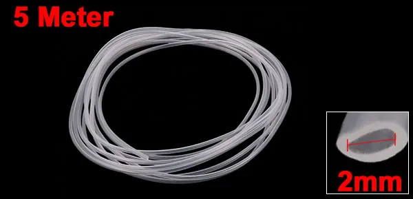 5M Length 2mm x 3mm Transparent Silicone Rubber Tubing Hose Pipe