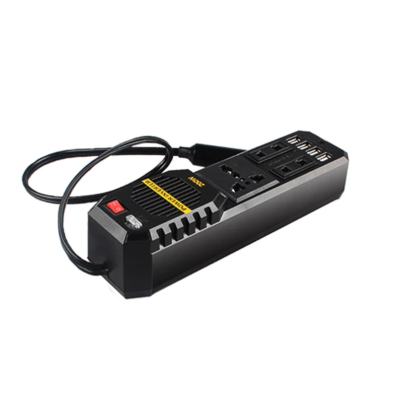 200 W фары для автомобилей 4 Порты и разъёмы USB, работающего на постоянном токе 12 В в переменный ток 220 V инвертор мощности автомобиля адаптер