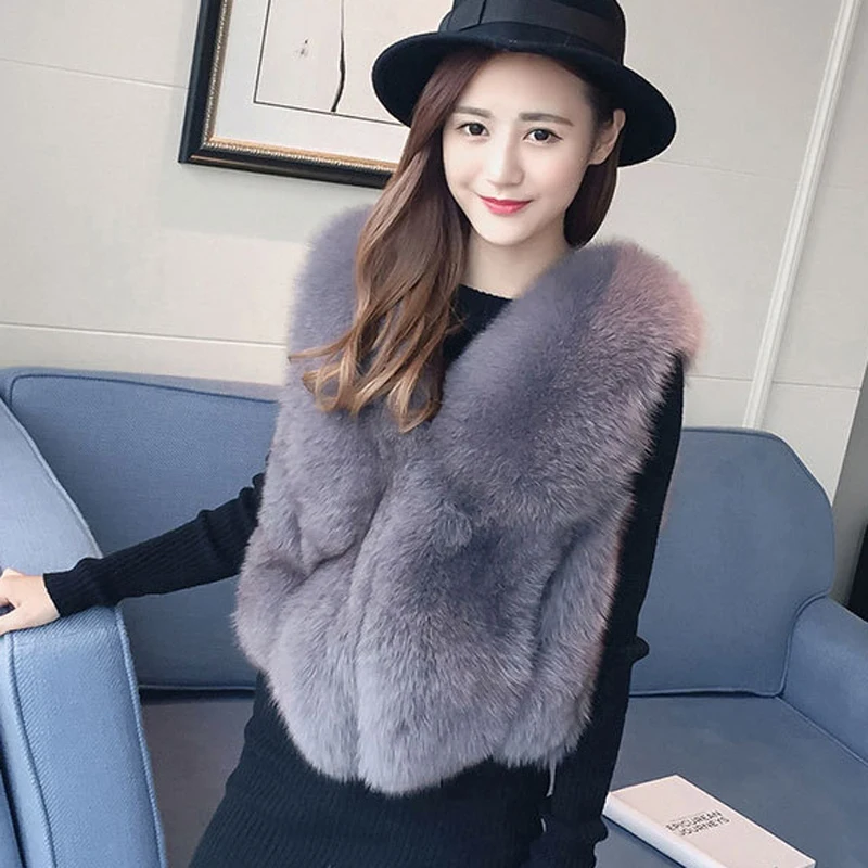 

ZADORIN Plus Size Warm Faux Fur Vest Coats Winter Women Short Pink Faux Fur Coat Gilet Fashion Fake fur jacket Female Streetwear