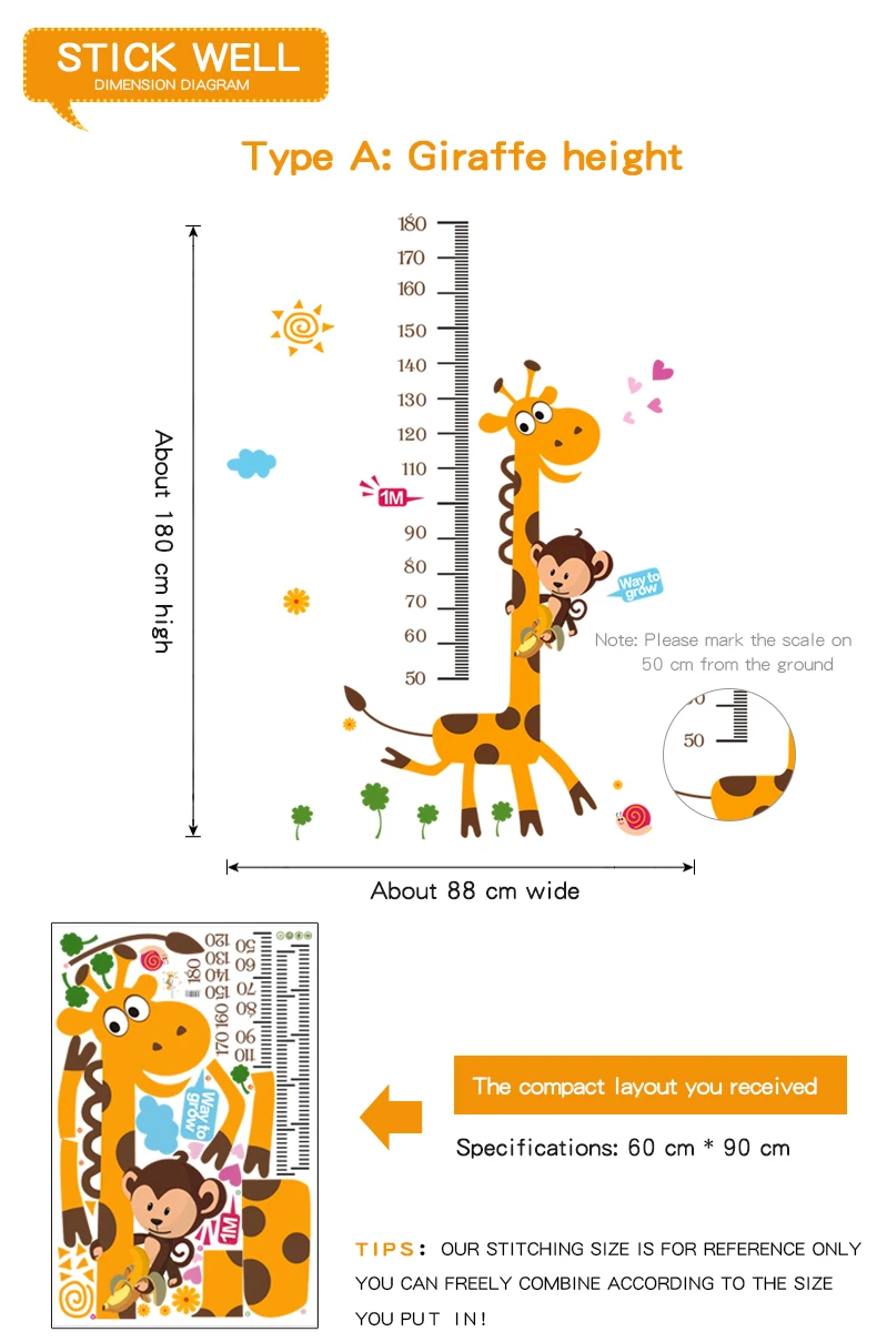 Измеряемая высота, Детская Наклейка на стену, наклейка на стену в спальню для детской комнаты, s декор, Наклейки на стены, художественное украшение для роста