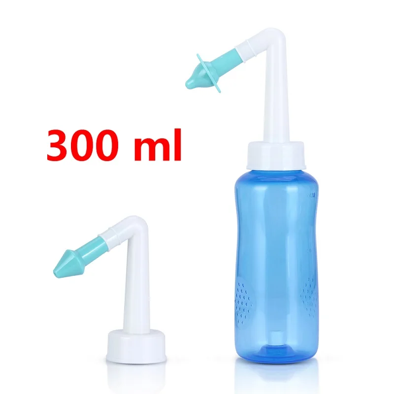 Средство для мытья носа для взрослых и детей, защита носа, очищающее средство, увлажняет горшок нети, 300 мл, для йоги, Детокс, синус, облегчение аллергии, краску и соль - Цвет: 300 ML