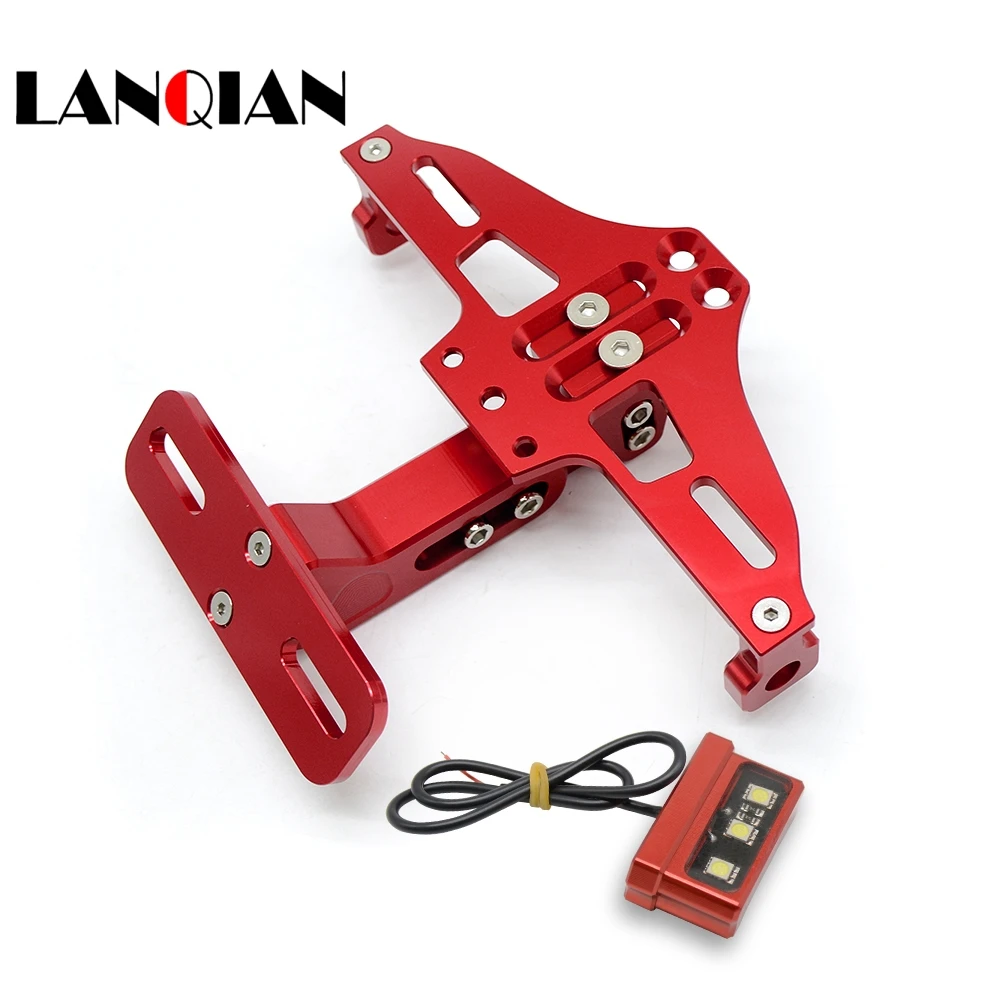 

For SUZUKI Motorcycle CNC Rear License Plate bracket folding with LED Light GSX-S750 GSX-S GSX 650F 750 1000 1250 1400