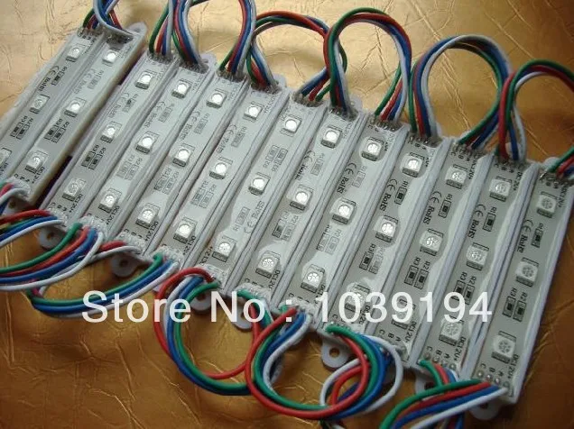 100pcs courlorful 5050 3 LED Modules RGB Waterproof IP68DC12VLED channel letter High Brightness free mail