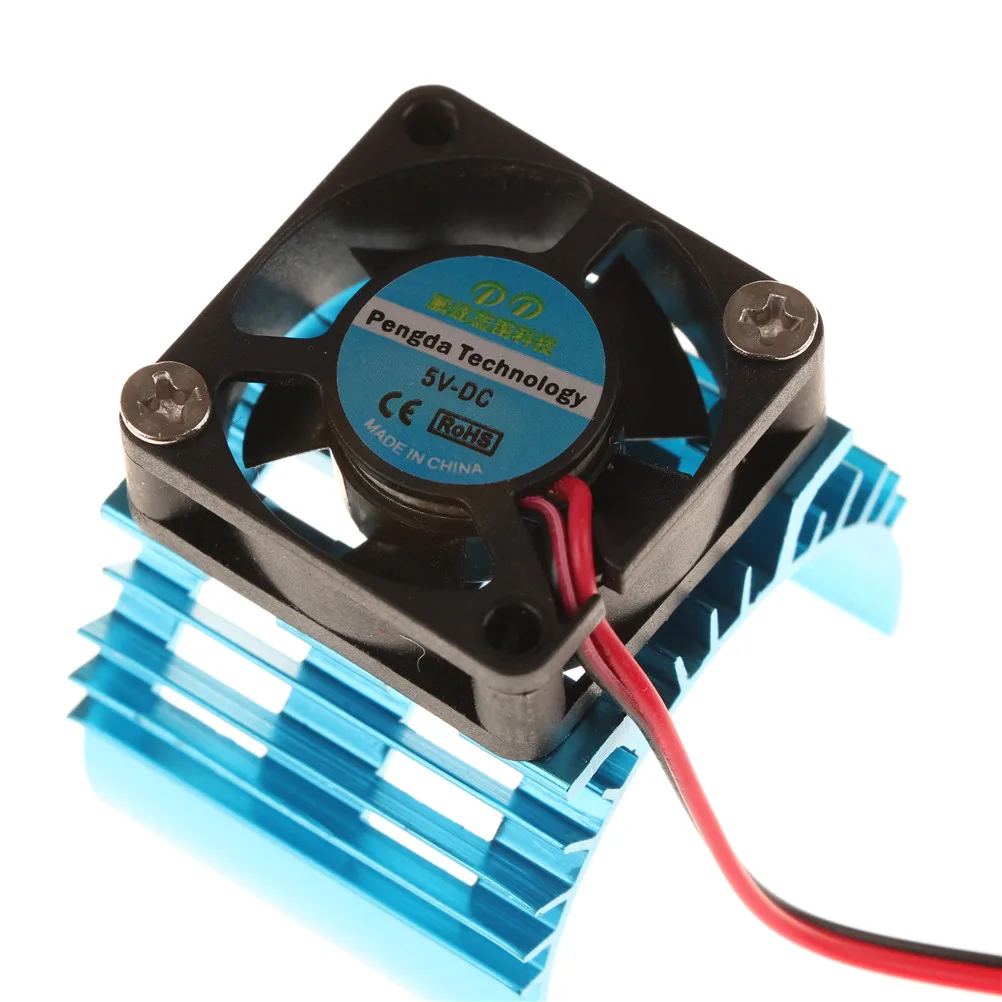 Blue RC Parts Electric Car Motor Heatsink Cover + Cooling Fan for 110