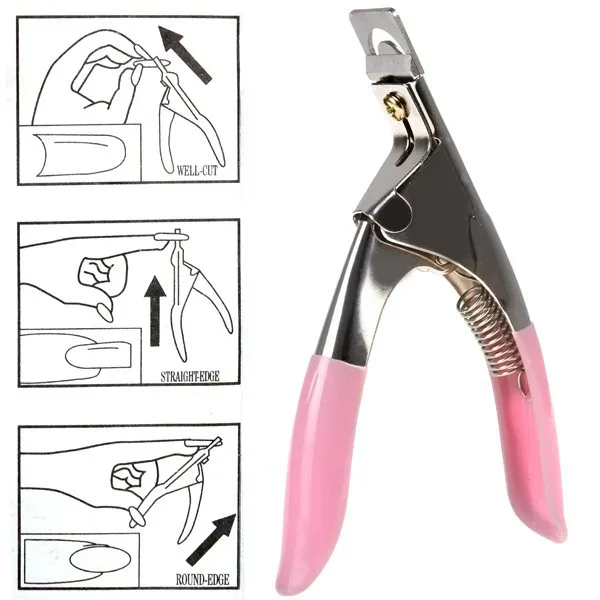 Розовый маникюрный резак для ногтей из нержавеющей стали машинка для стрижки ногтей акриловый гель искусственные накладные ногти резак ножницы для ногтей