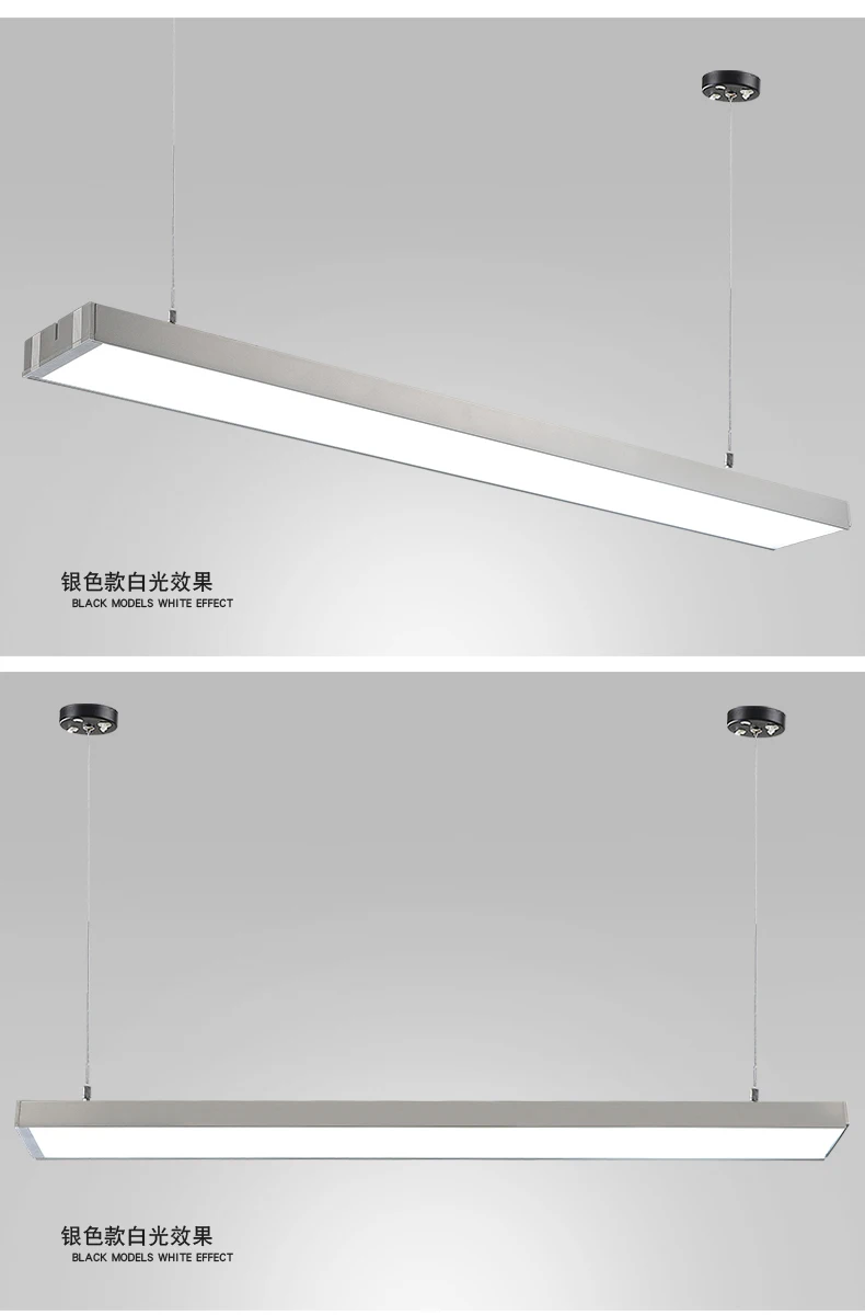 Светодиодный офис люстра тренажерный зал длинная подвесная проволочная лампа офисное освещение студия алюминиевые Квадратные Лампы