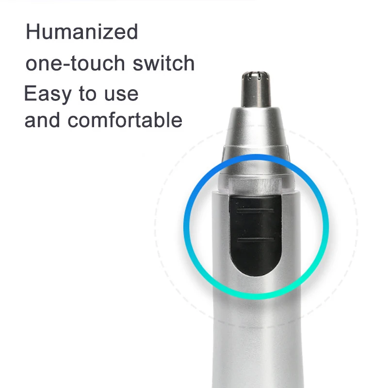 Электрический триммер для волос в носу со встроенными лезвиями из нержавеющей стали с двумя краями, водонепроницаемый SSwell