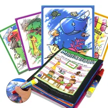 Детские Мультяшные животные водная книга для рисования и волшебная ручка Водная раскраска многоразовый коврик для каракули Раннее развитие развивающие игрушки
