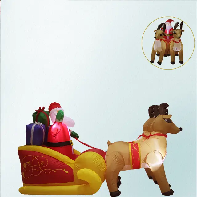 Online Shop Inflatable Santa Claus Sleigh Reindeer Outdoor Air