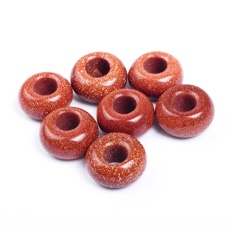 

10pcs/lot goldstone gold sand stone beads spacer beads fit for European charm bracelet for DIY jewelry making