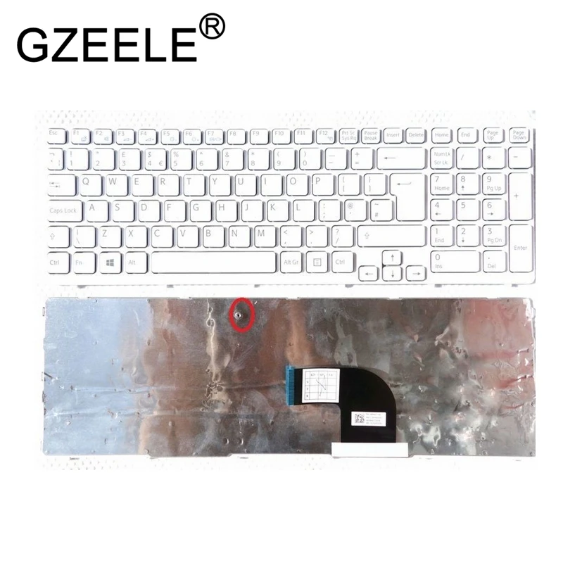 GZEELE для sony Vaio SVE151 SVE151J13M SVE1513M1EW SVE15 SVE151 SVE17 SVE151C11M SVE151E11T английская клавиатура, белый цвет