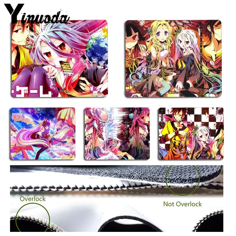 

Yinuoda Top Quality Anime Cartoon no game no life Gamer Speed Mice Retail Small Rubber Mousepad Size for 18x22cm 25x29cm