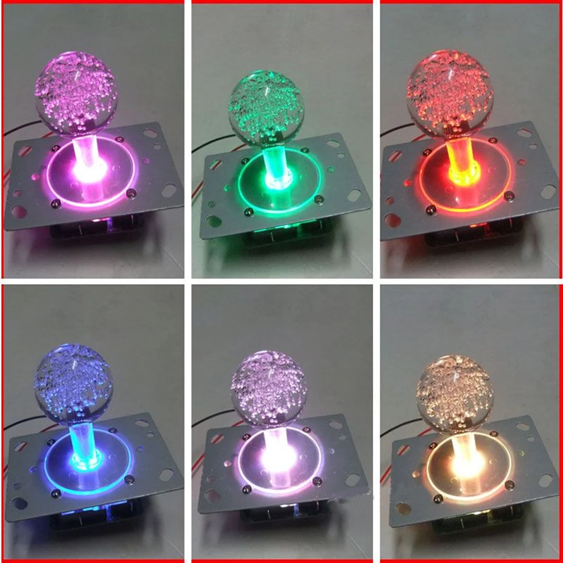 

Illuminated LED Arcade Joystick Switchable from 8way to 4way operation colorful