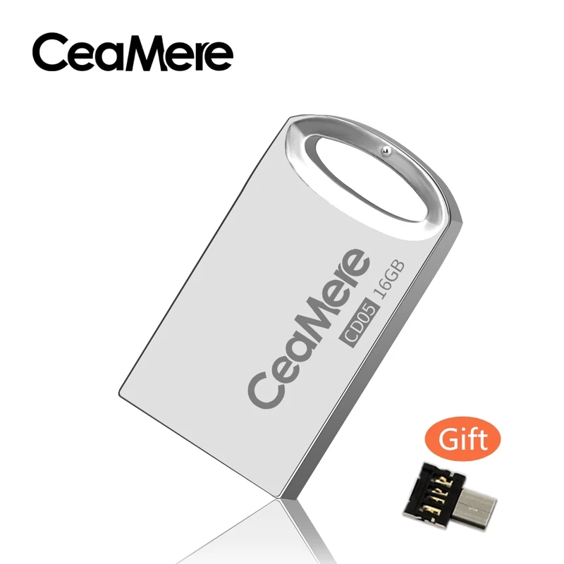 Ceamere CD05 USB флеш-накопитель 4 ГБ/8 ГБ/16 ГБ/32 ГБ/64 ГБ флеш-накопитель Флешка USB 2,0 флеш-накопитель карта памяти USB диск 1 Гб - Цвет: Серебристый