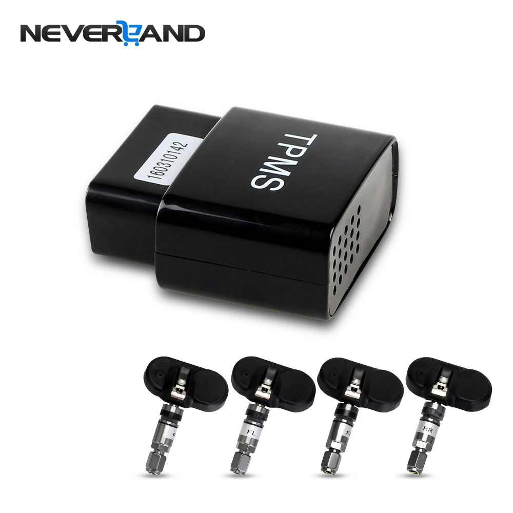 

TPMS Mobile Phone APP Bluetooth Display Car Tire Pressure Alarm Monitor Systems 4 Internal Sensors OBD Interface