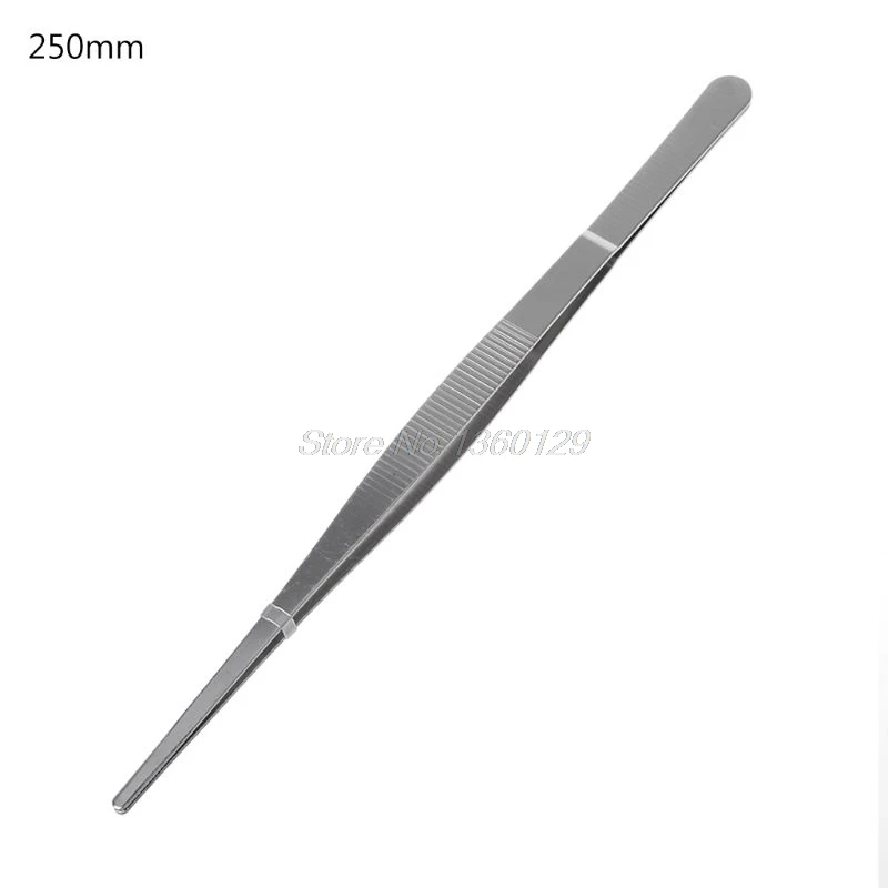 5 Sizes Toothed Tweezers Barbecue Stainless Steel Long Food Tongs Straight Home Medical Tweezer Garden Kitchen BBQ Tool DEC07