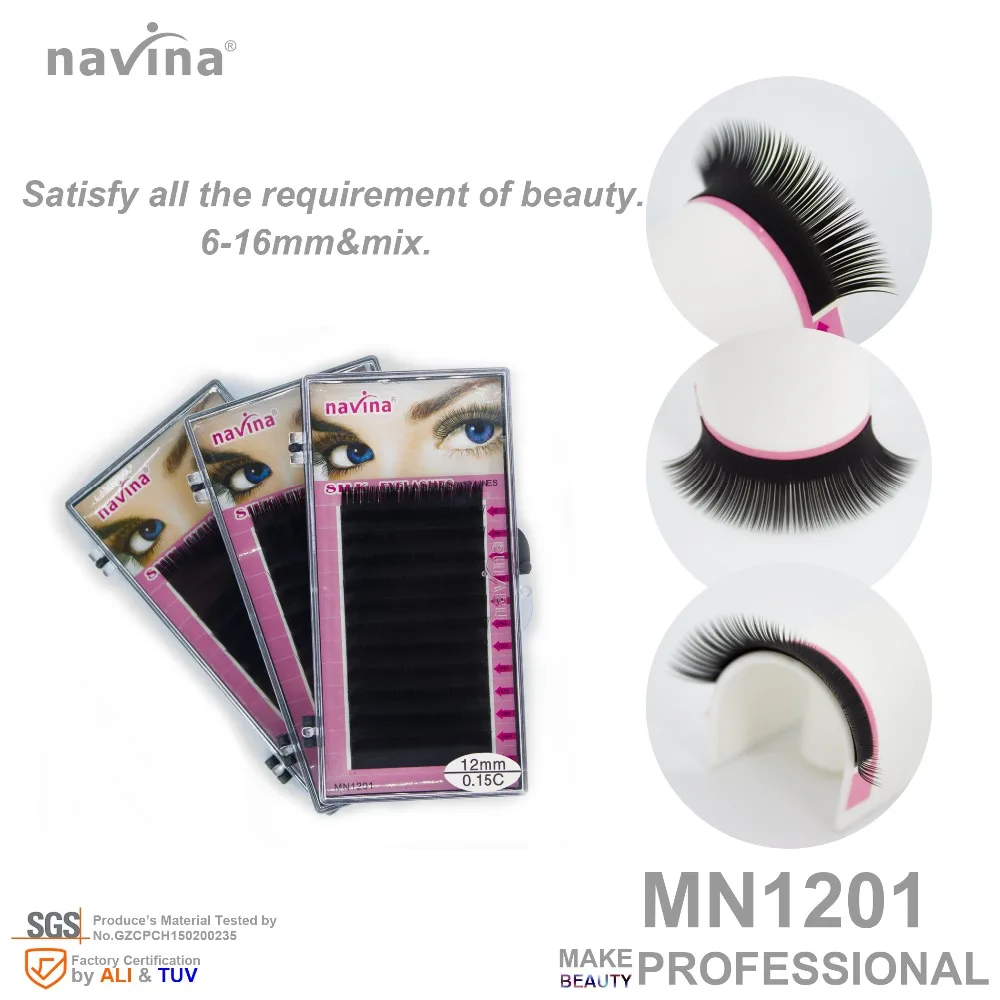 

navina silk false eyelashes of makeup, longest, classical,Curl CD Thickness 0.10-0.15mm Length 6mm-16mm mix