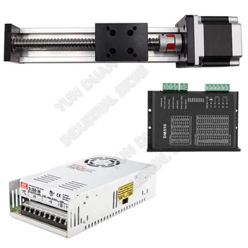 

500MM 20Inch Stroke XYZ Slide Table Guide Rail Linear BallScrew Platform NEMA23 Stepper Motor DM556 Driver 250W Power Supply Kit