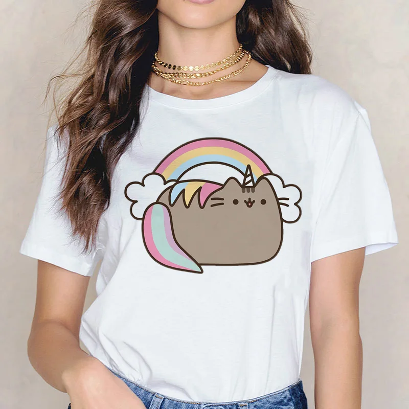 

pusheen cat harajuku korean clothes t shirt tshirt t-shirt top tee shirts women female 90s ulzzang kawaii Graphic clothes