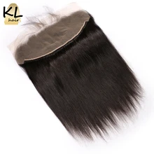 KL Hair, 13x4, для ушей, для ушей, на шнуровке, лобовое закрытие, прямые человеческие волосы с детскими волосами, бразильские волосы remy, закрытие, отбеленные узлы