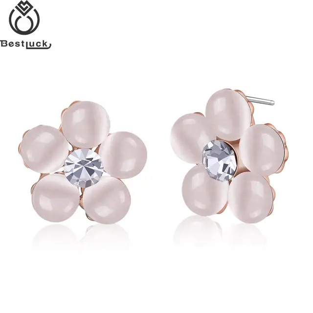 2017 Hot Beautiful Luxury Rose Gold Colour Flowers Nickel Free 2017 Hot Beautiful Luxury Rose Gold Colour Flowers Nickel Free Stud Earrings For Women Giftfriend