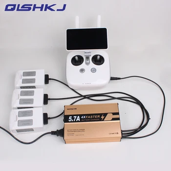 

4 in 1 Faster 5.7A Rapid Battery Controller Parallel Multi Charger for DJI Phantom 4/4 PRO/PRO+ Rapid Battery charger EU/US plug