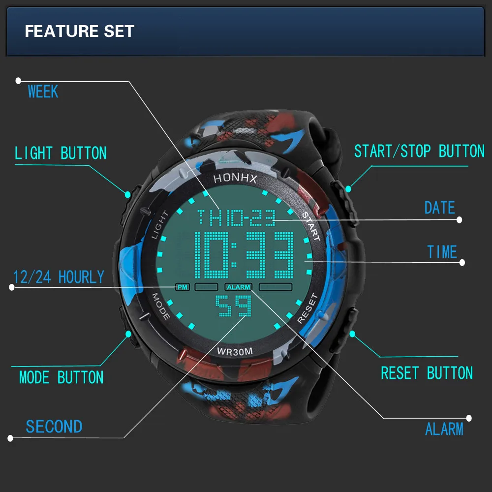 Мужские аналоговые цифровые военные армейские спортивные светодиодный водонепроницаемые наручные часы новые мужские спортивные водонепроницаемые часы relogio masculino