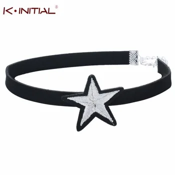 1Pcs Fashion Star Velvet Choker Necklace Women Neck Collar Collier Jewelry Gothic Vintage Black Chocker Necklaces Colliers Femme