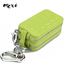 Moxi кошелек-брелок для ключей для отдыха на молнии, кошелек для ключей из натуральной кожи, Автомобильный ключ, пакет аллигатора для женщин и мужчин, многофункциональный кошелек для ключей