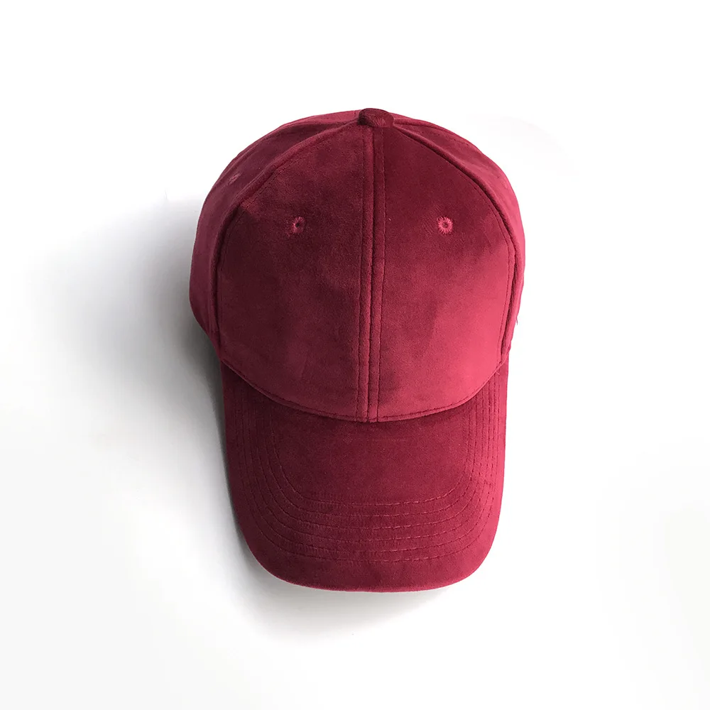 Новая бархатная бейсбольная Кепка Snapback, новая брендовая бейсболка Gorras, зимняя Хип-Хоп плоская шляпа Кепка кость Кепка для мужчин и женщин - Цвет: wine red