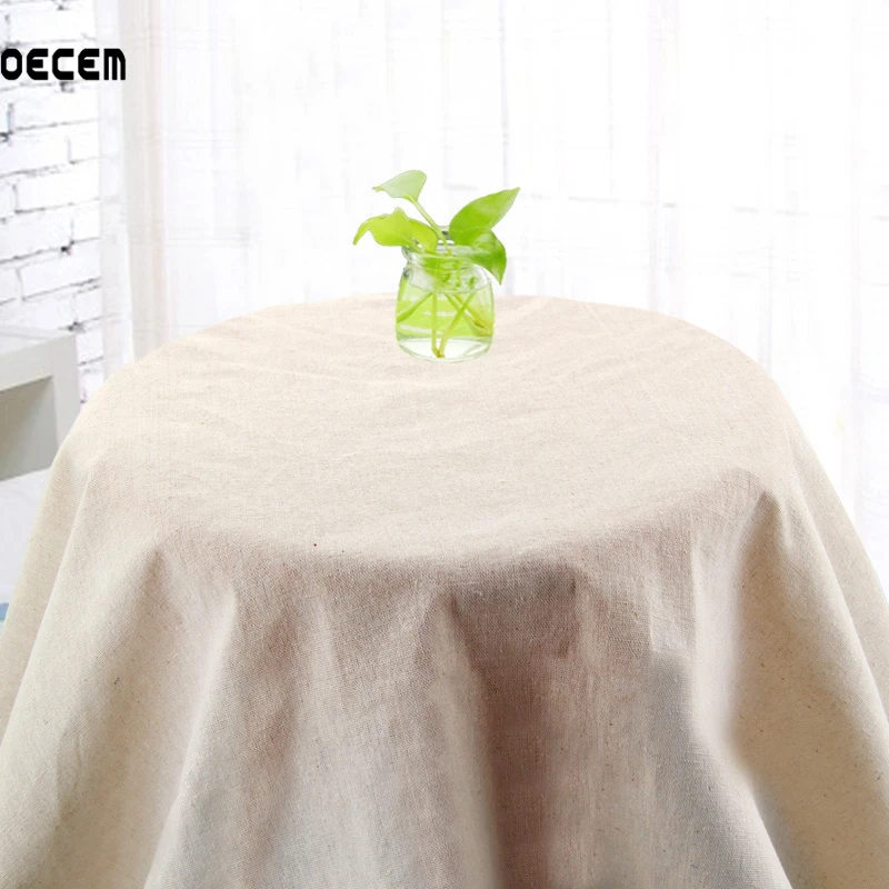 

150*50CM Solid Color Natural Cotton Linen Fabric For Clothing Linen Tissus For Table Cloth Curtain Pillow OM34