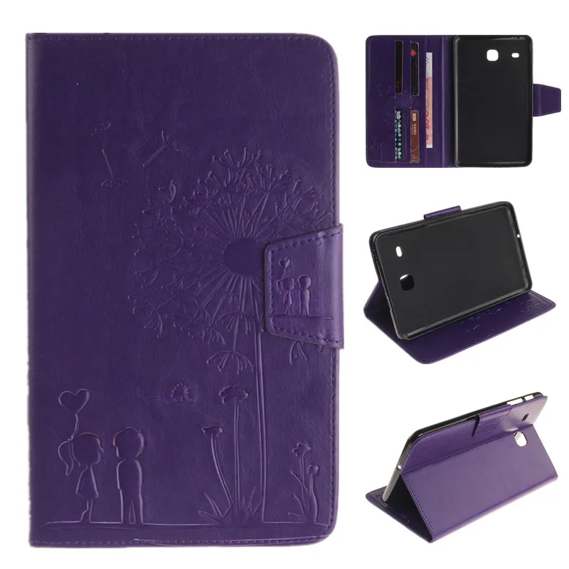 Lovers Dandelion For Samsung Galaxy Tab A 7.0 Case T377 SM-T377 Tablet Cover PU Leather +Soft TPU Flip Wallet Stand Embossing  (46)