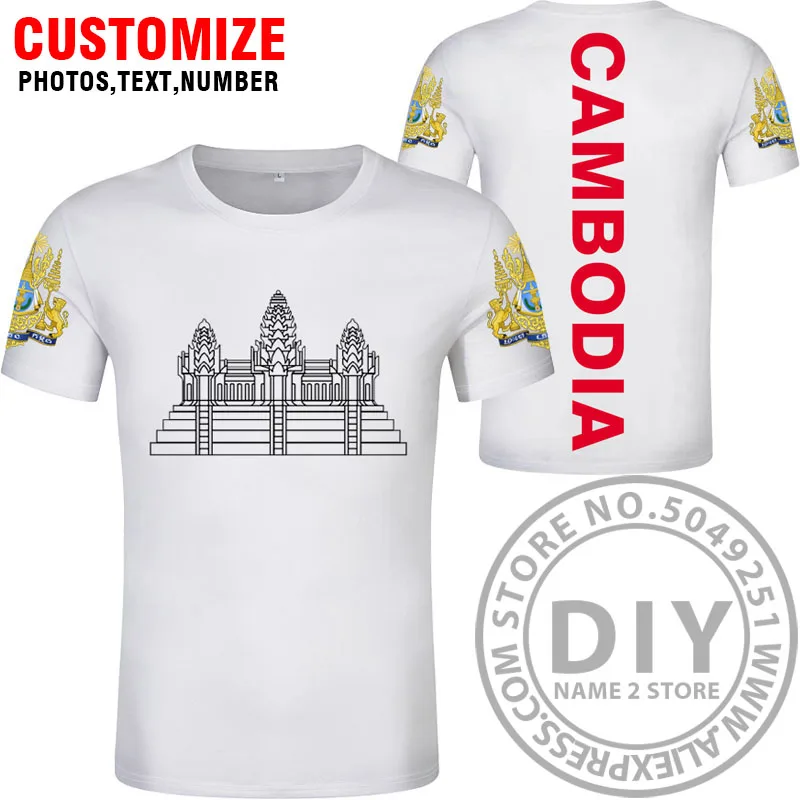 Камбоджа футболка diy изготовление под заказ имя номер кхм страна футболка Национальный флаг кх кхмер камбоджийское Королевство печать фото одежда - Цвет: Style 7