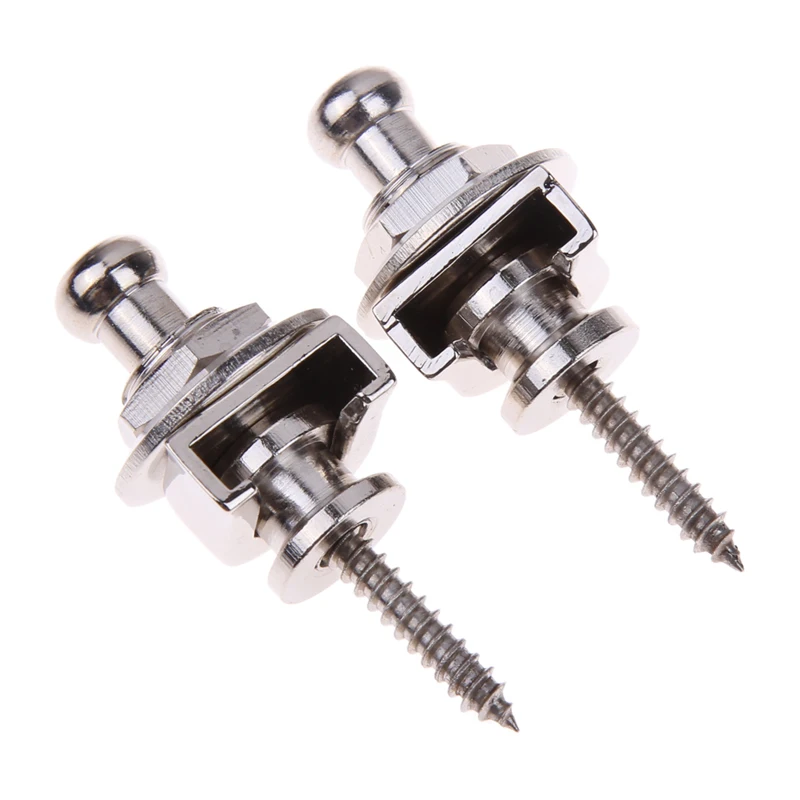2PCS Guitar Strap Lock Bass Metal Button Straplock Hold Tight Easy