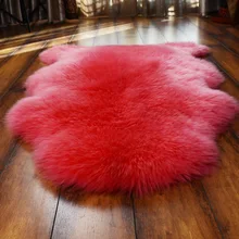 Мех из искусственной овчины, ворсистый ковер для гостиной, спальни, коврик из кожи, мех, однотонный пушистый коврик, моющийся коврик из искусственного меха для спальни