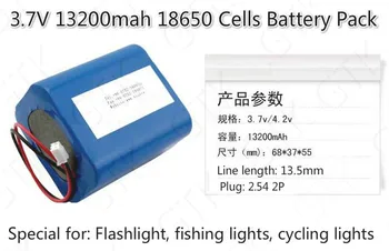 

Lithium battery 3.7V 13200mAh 18650 li ion bateria with BMS 18650 batteries for Flashlight fishing light cycling light LED lamp