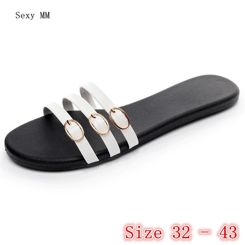 

Summer Style Shoes Slides Women Flat Sandals Woman Shoes Flip Flops Slippers Ladies Sandals Plus Size 32 33 - 40 41 42 43