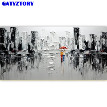 

GATYZTORY frame large size diy painting by numbers abstract city wall art picture unique gift handpainted for home decor 60x120